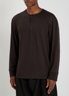 Studio Nicholson Wool-jersey Henley T-shirt Purple Dark