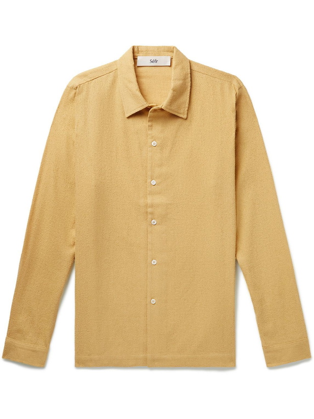 Photo: Séfr - Sense Textured Cotton-Blend Shirt - Yellow