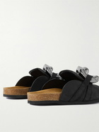 JW Anderson - Chain-Embellished Suede Backless Loafers - Black