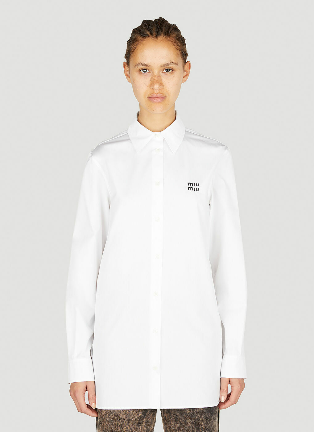 Miu Miu - Classic Button Down Shirt in White Miu Miu
