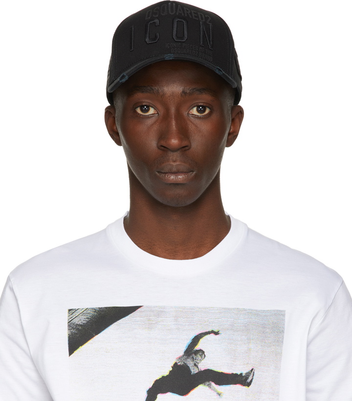 Photo: Dsquared2 Black Embroidered Baseball Cap