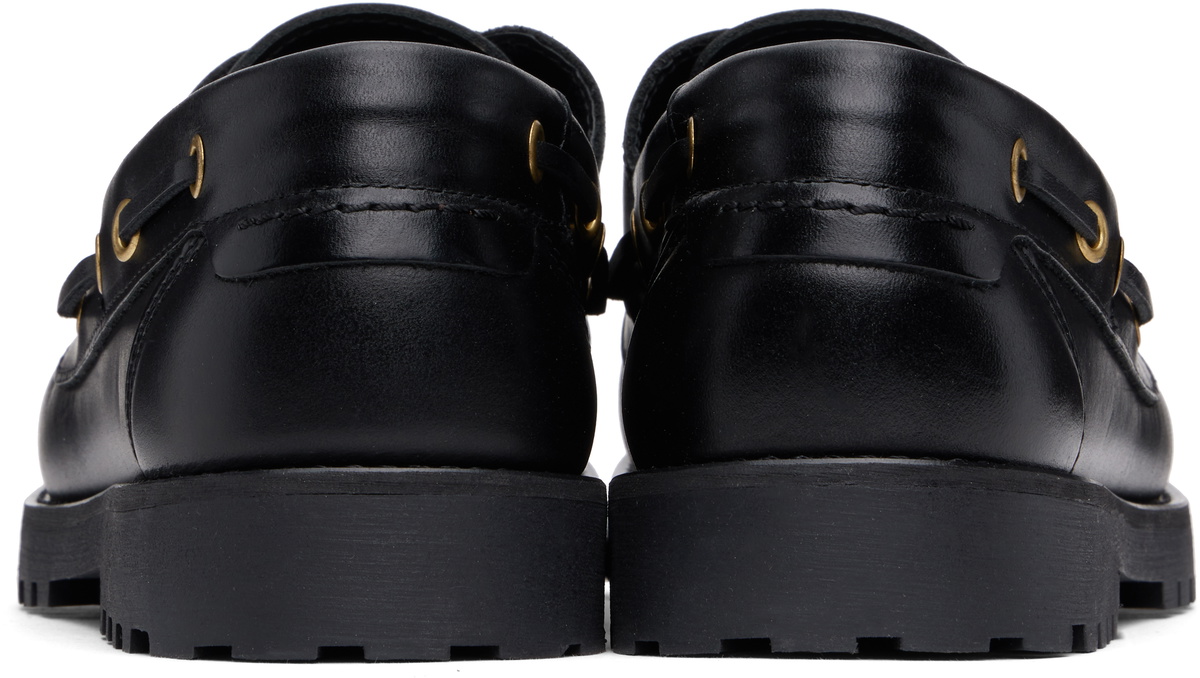 Ernest W. Baker Black Leather Boat Shoes Ernest W. Baker