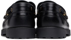 Ernest W. Baker Black Leather Boat Shoes