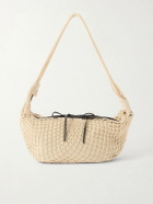 LEMAIRE - Filt Croissant Leather-Trimmed Fishnet Messenger Bag