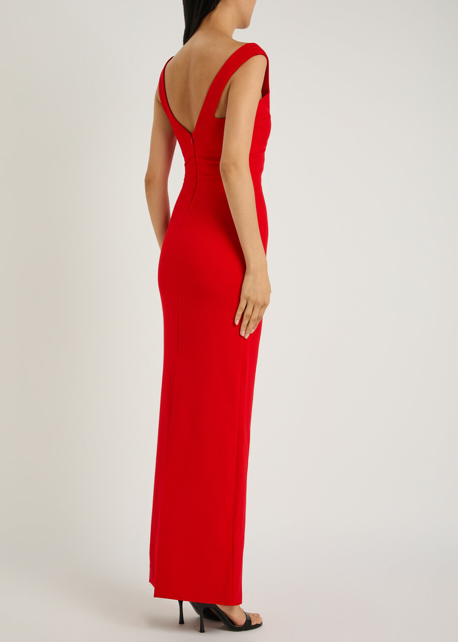 Solace London Nalani Crepe Maxi Dress Red