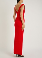 Solace London Nalani Crepe Maxi Dress Red