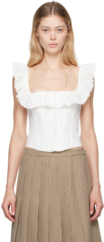 Photo: GUIZIO White Bettina Corset Tank Top