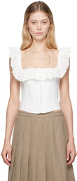GUIZIO White Bettina Corset Tank Top