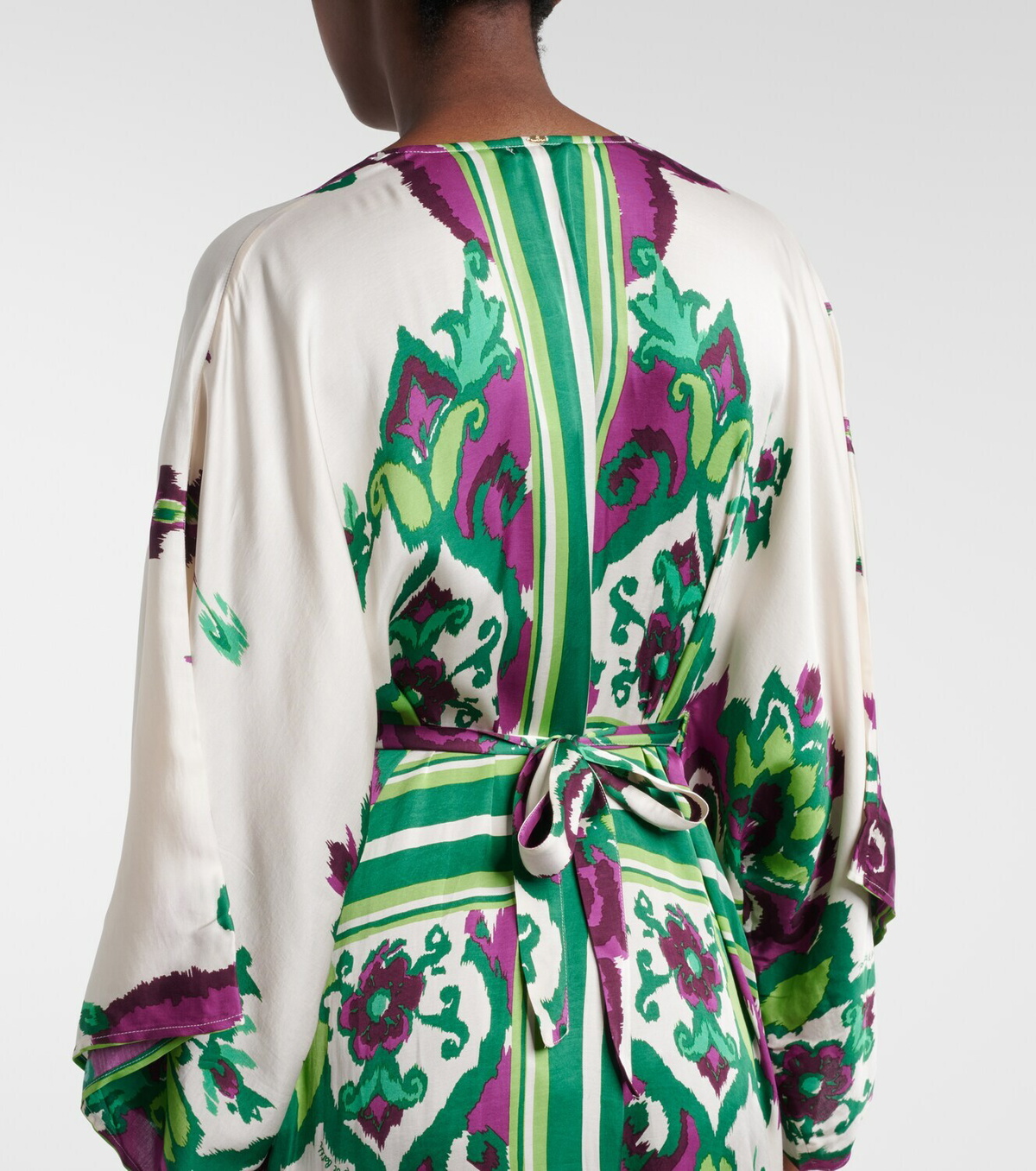 Poupette St Barth Sol floral satin kaftan