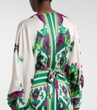 Poupette St Barth Sol floral satin kaftan