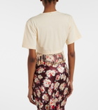 Rabanne Embellished cotton jersey crop top