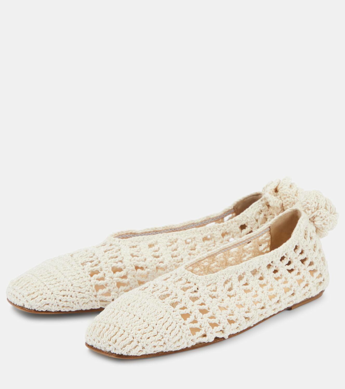 Magda Butrym Floral-appliqué crochet ballet flats