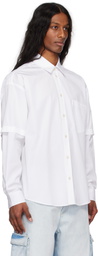 le PÈRE White Detached Sleeve Button Down Shirt