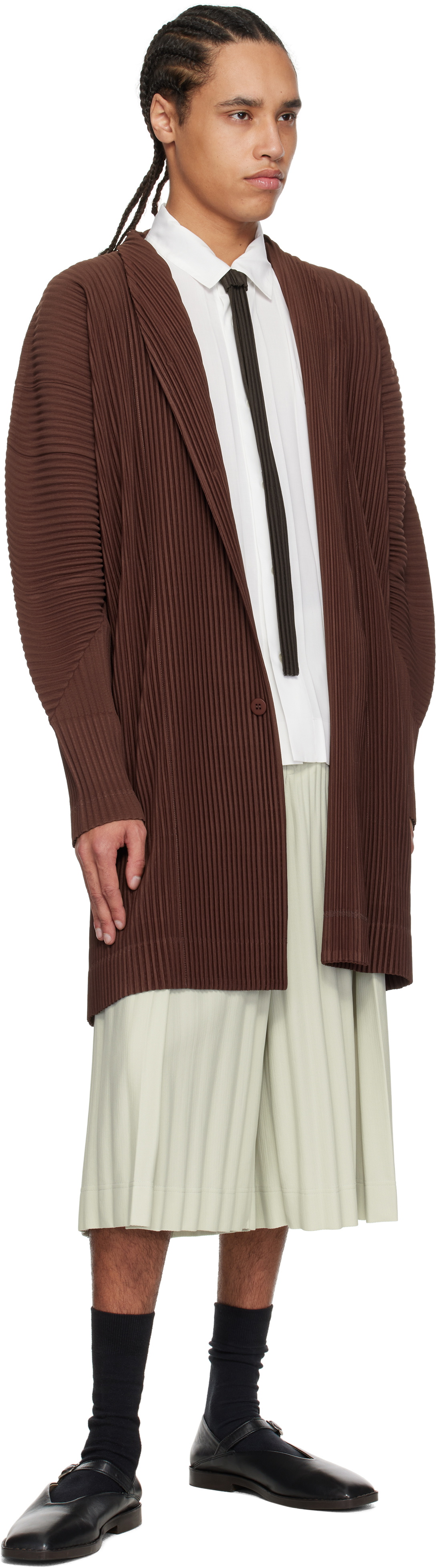 HOMME PLISSÉ ISSEY MIYAKE Brown Pleats Tie Homme Plisse
