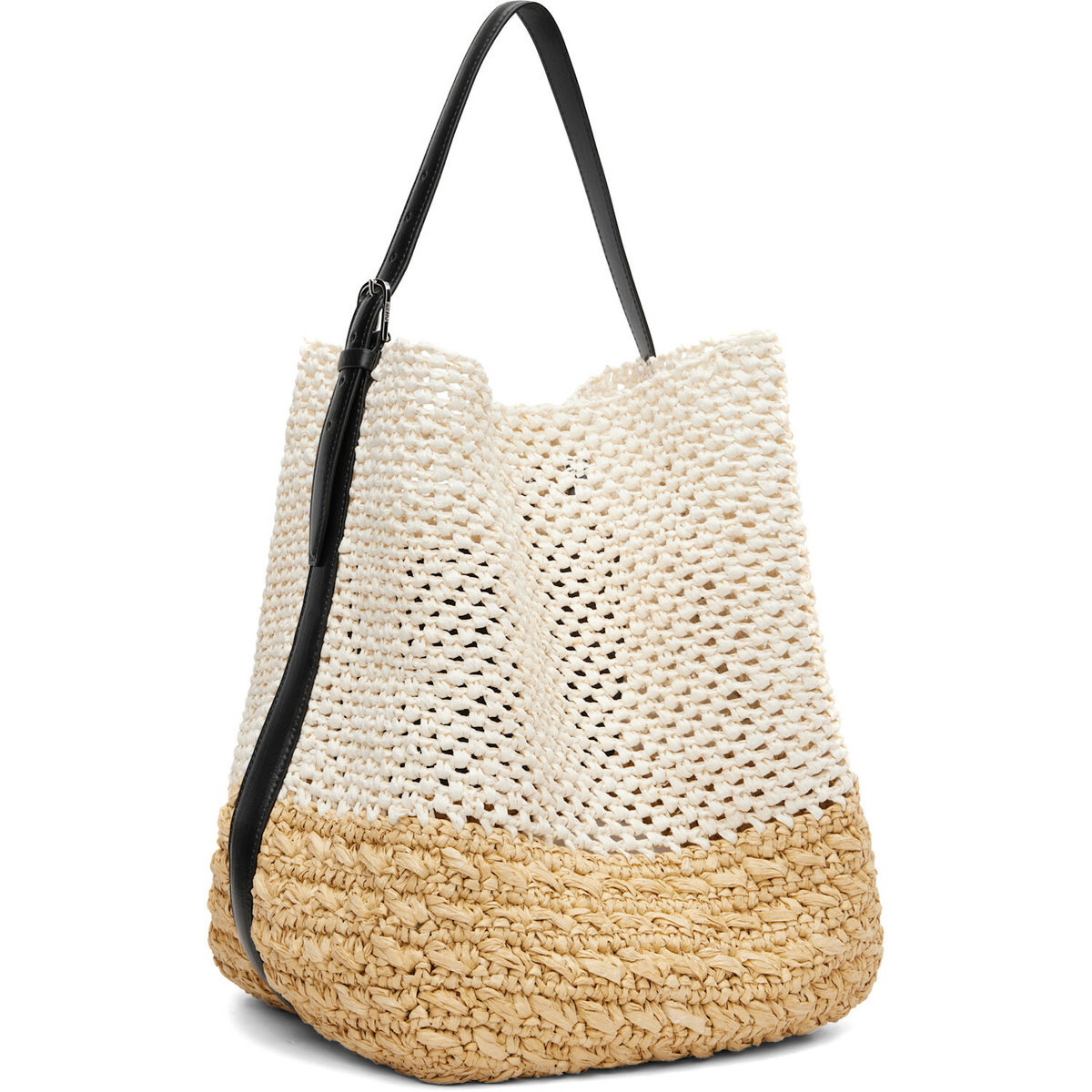 TOTEME Beige & Off-White Belted Paper Raffia Tote