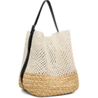 TOTEME Beige & Off-White Belted Paper Raffia Tote