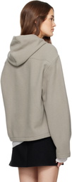 Rier Gray Fleece Crop Hoodie