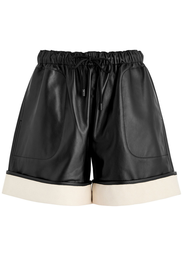 Photo: JW Anderson Contrast Leather Shorts Black