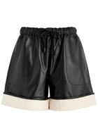 JW Anderson Contrast Leather Shorts Black