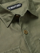 TOM FORD - Garment-Dyed Cotton-Twill Shirt Jacket - Green