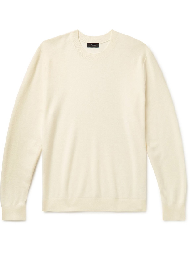 Photo: Theory - Riland Piqué Sweater - Neutrals