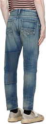 FDMTL Blue Patchwork Slim-Fit Jeans