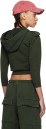 GREG ROSS Khaki Shrunken Military Hoodie