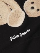 Palm Angels - Logo-Print Appliquéd Cotton-Jersey Hoodie - Black