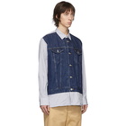 Junya Watanabe Blue and White Levis Edition Striped Shirt