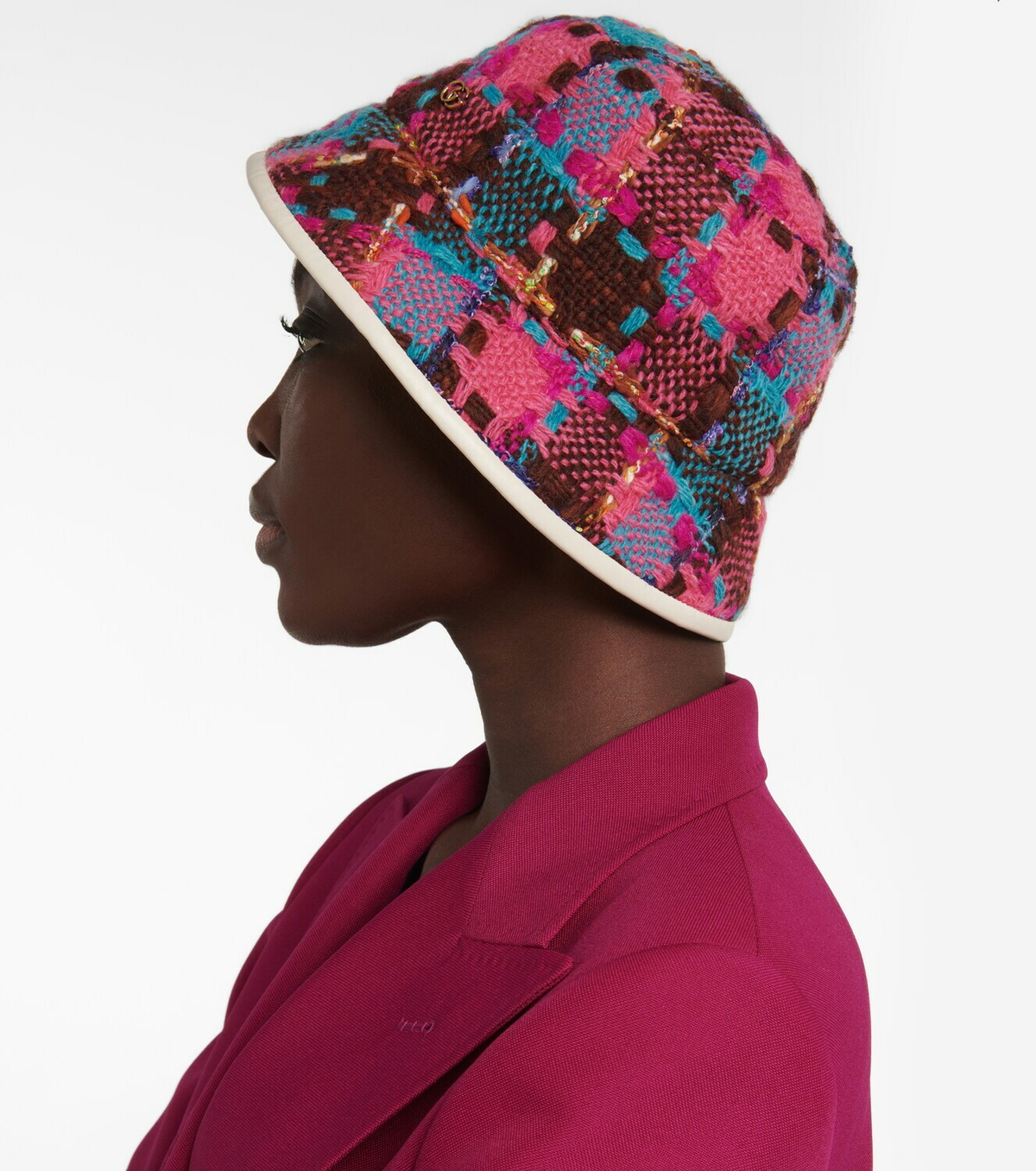 Gucci - Checked wool-blend tweed bucket hat Gucci display picture 2