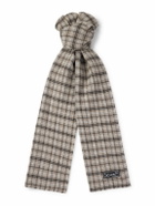 mfpen - Appliquéd Checked Double-Faced Wool-Blend Scarf