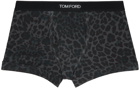 TOM FORD Black & Gray Leopard Boxers