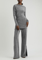 Day Birger ET Mikkelsen Wagner Straight-leg Metallic Lamé Trousers Black