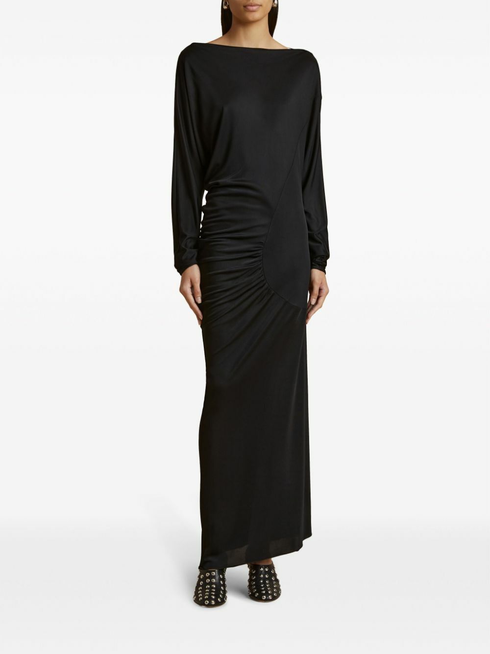 green emerald velvet dress Khaite Women's Yael Crepe Strapless Gown - Dark Navy