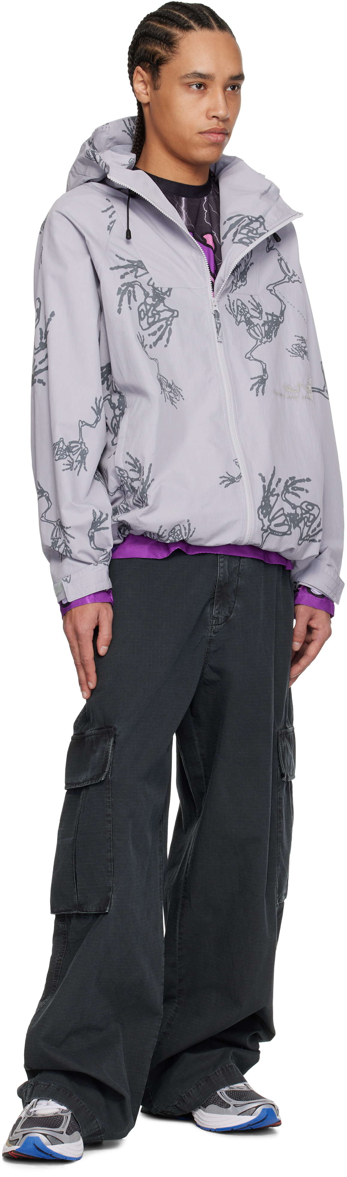 Perks and Mini Gray Dem Bones Light Weight Jacket