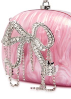 Self-portrait Bow Crystal-embellished Pearlescent Clutch - Pink - One Size