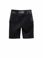 Loewe Stretch Leather And Fabric Shorts