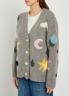 Bernadette Stormy Graphic Intarsia Alpaca-blend Cardigan Grey