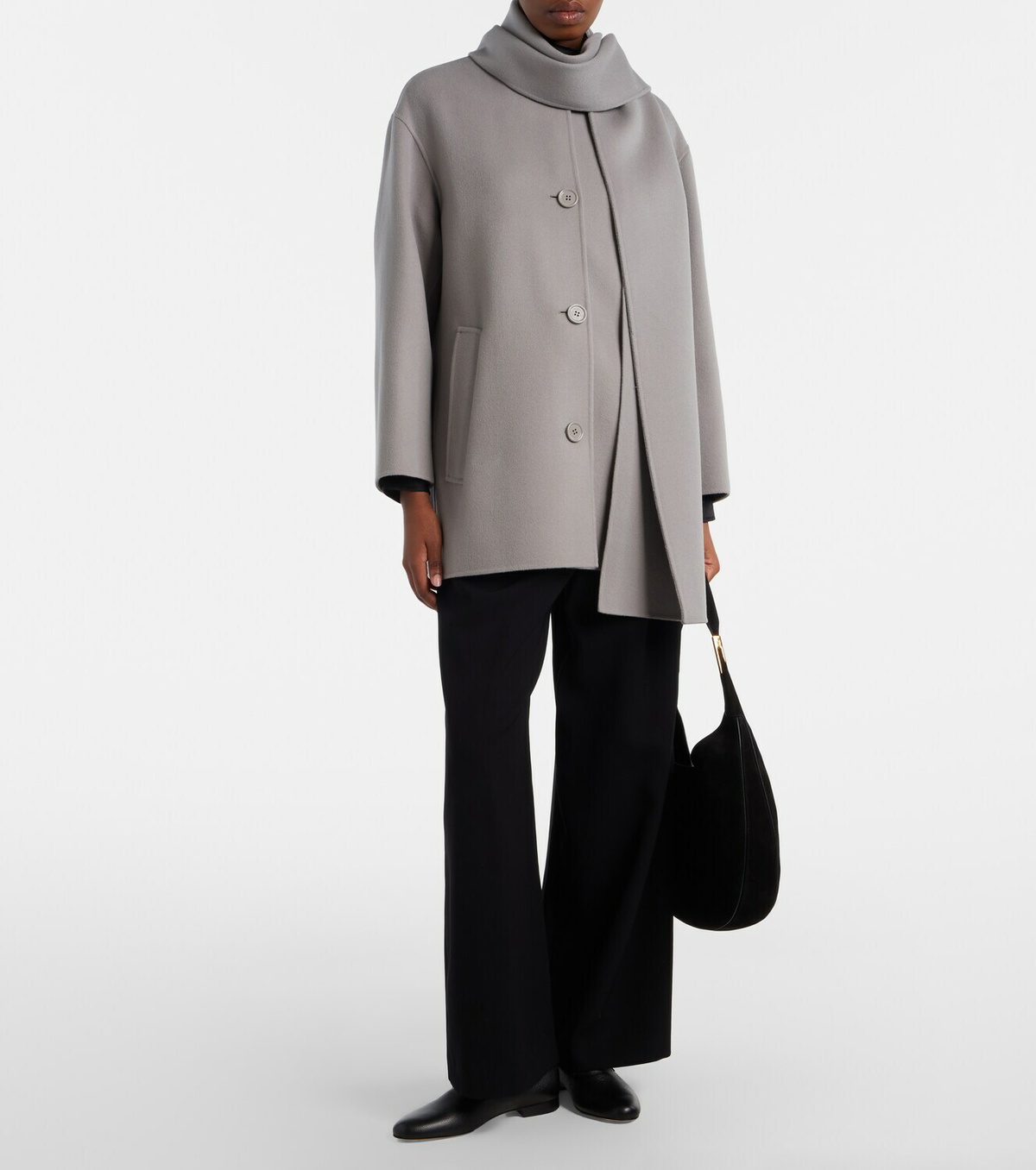 'S Max Mara Scarf-detail virgin wool coat