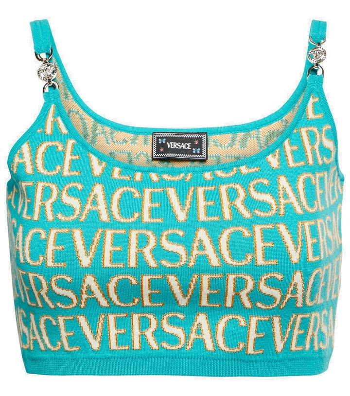 Photo: Versace Versace Allover knit crop top