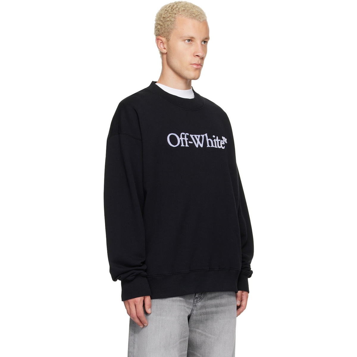 Off-White Black Big Bookish Skate Crewneck Sweatshirt