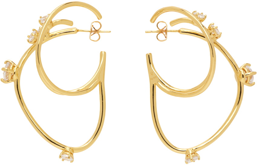 Panconesi crystal half-hoop earring - Gold