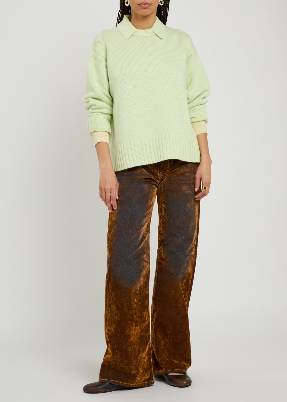 Guest In Residence Cozy Crew-neck Cashmere Jumper Light Green