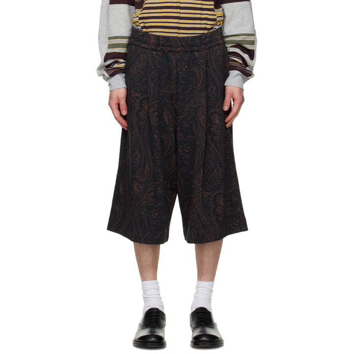 Photo: Dries Van Noten Navy Paisley Shorts