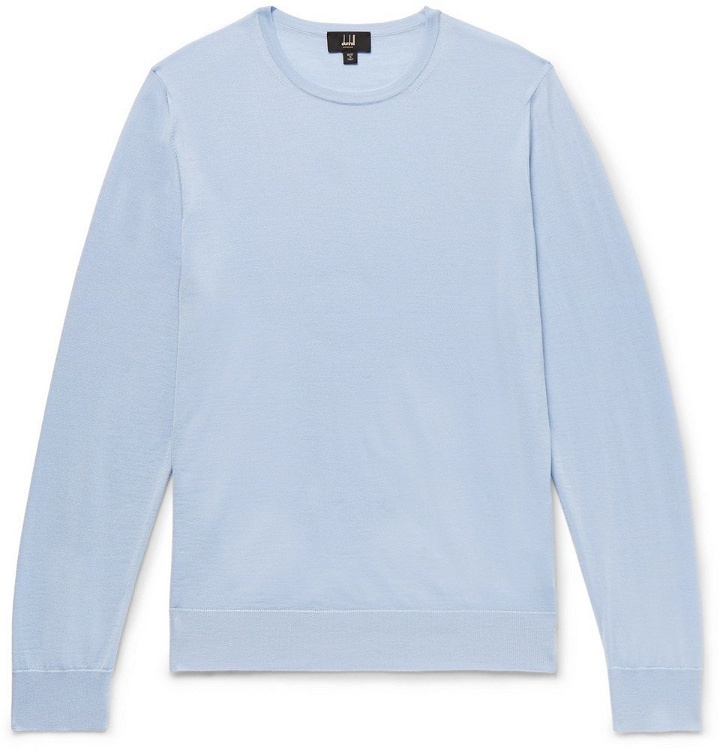 Photo: Dunhill - Slim-Fit Wool Sweater - Men - Sky blue