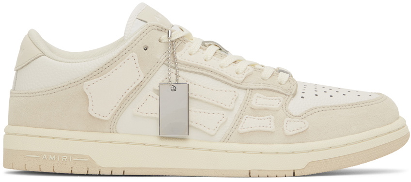 【個性を放つ】AMIRI ホワイト Skel-Top Low スニーカー AMIRI Off-White Skel Top Low Sneakers Amiri
