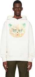 Valentino White Cotton 'Le Chat De La Maison' Print Hoodie