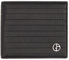 Giorgio Armani Black Plonge Leather Embossed Bifold Wallet
