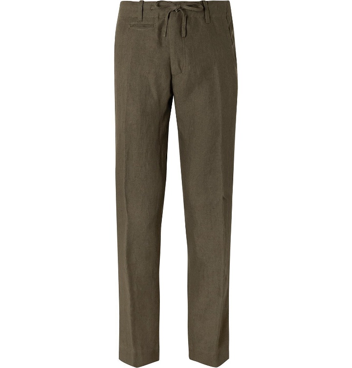 Photo: MAN 1924 - Tomi Tapered Linen Drawstring Trousers - Green