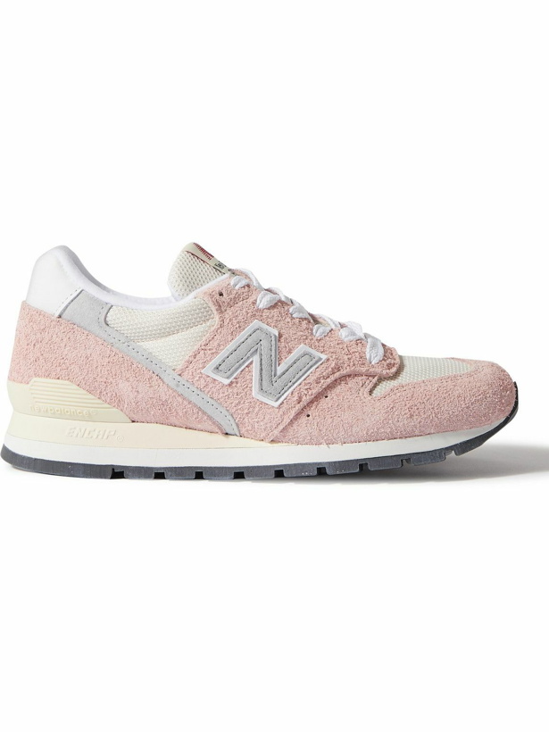 Photo: New Balance - Made in USA 996 Suede and Mesh Sneakers - Pink